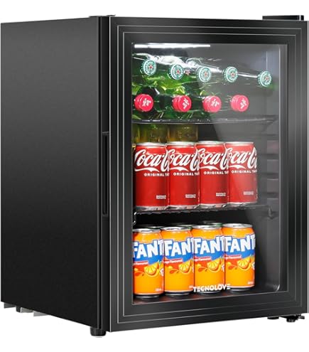 Amazon | 南極星飲料冷蔵庫クーラー - 60缶ミニ冷蔵庫ガラスドア